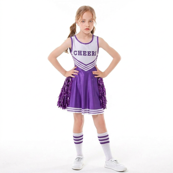 Girl Cheerleader Costume (Purple)