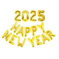 Load image into Gallery viewer, Happy New Year 2025 Golden 16 Inch Foil Balloon