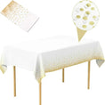 Load image into Gallery viewer, White Gold Dot Plastic Table Cover 137-274 cm