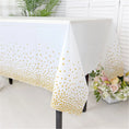 Load image into Gallery viewer, White Gold Dot Plastic Table Cover 137-274 cm