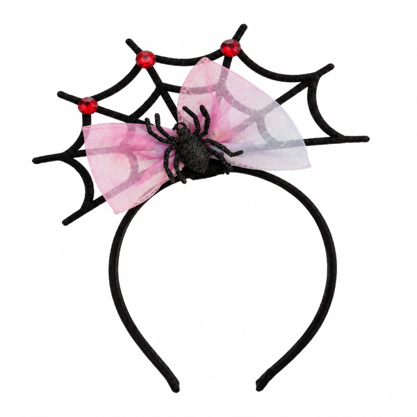 Spider Web Pink Bow Head Band