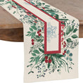 Load image into Gallery viewer, Christmas Green & White Table Runner