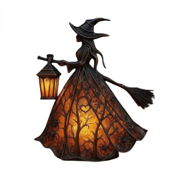 Light-Up Witch Silhouette Lantern