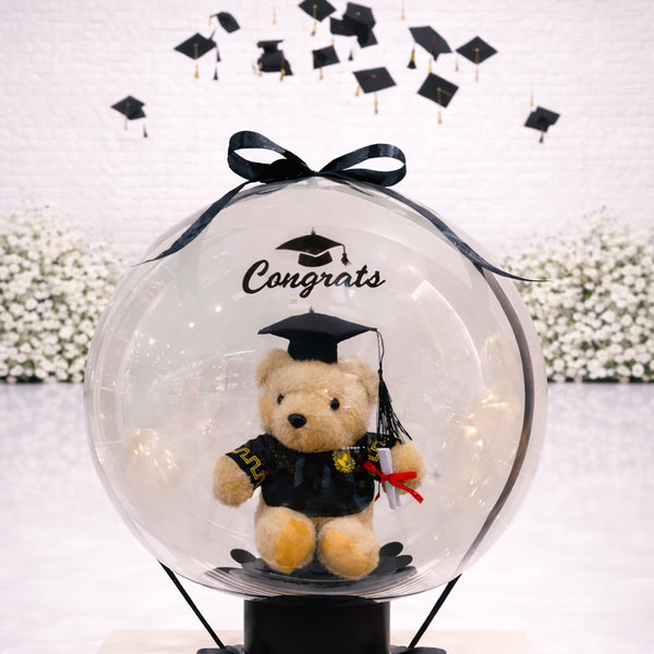 Graduation Congrats Bobo Balloon with Graduation Bear - B