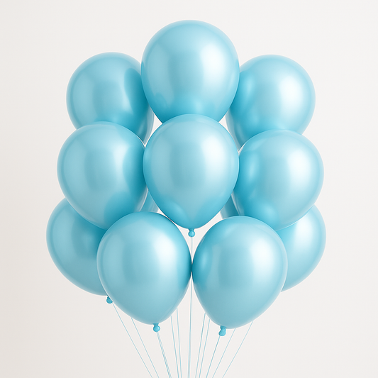 Light Blue chrome Helium balloon Bunch-5pcs