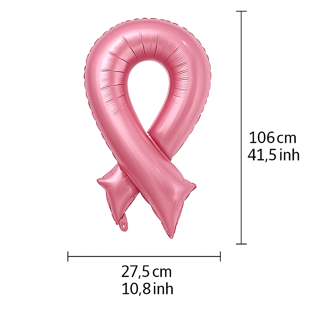 Pink October Foil Balloon Ribbon – Breast Cancer Awareness – Ribbontique