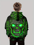 Load image into Gallery viewer, Boy's Spooky Skull Graphic Hooded Sweatshirt - Size 9|10 Years
