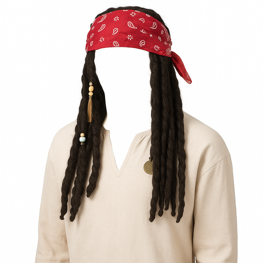 Captain John Sparrow Pirate Dreadlocks and Bandana