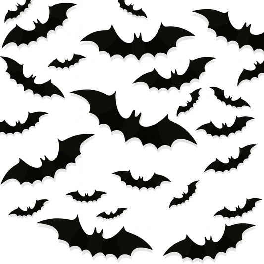 Spooky 3D black Bat Stickers Random Sizes large and small- 5 pcs
