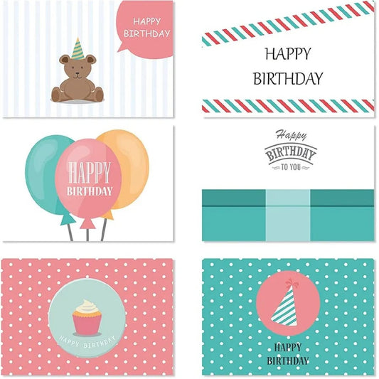 Cute Happy Birthday Greeting Cards - 1 pc random