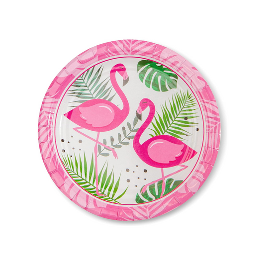 Flamingo Themed Birthday Party 7 Inch Paper Plates Set
