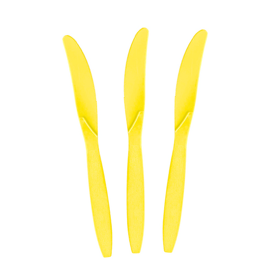 Circus Party Yellow Swirl Cutlery Set (Knives)