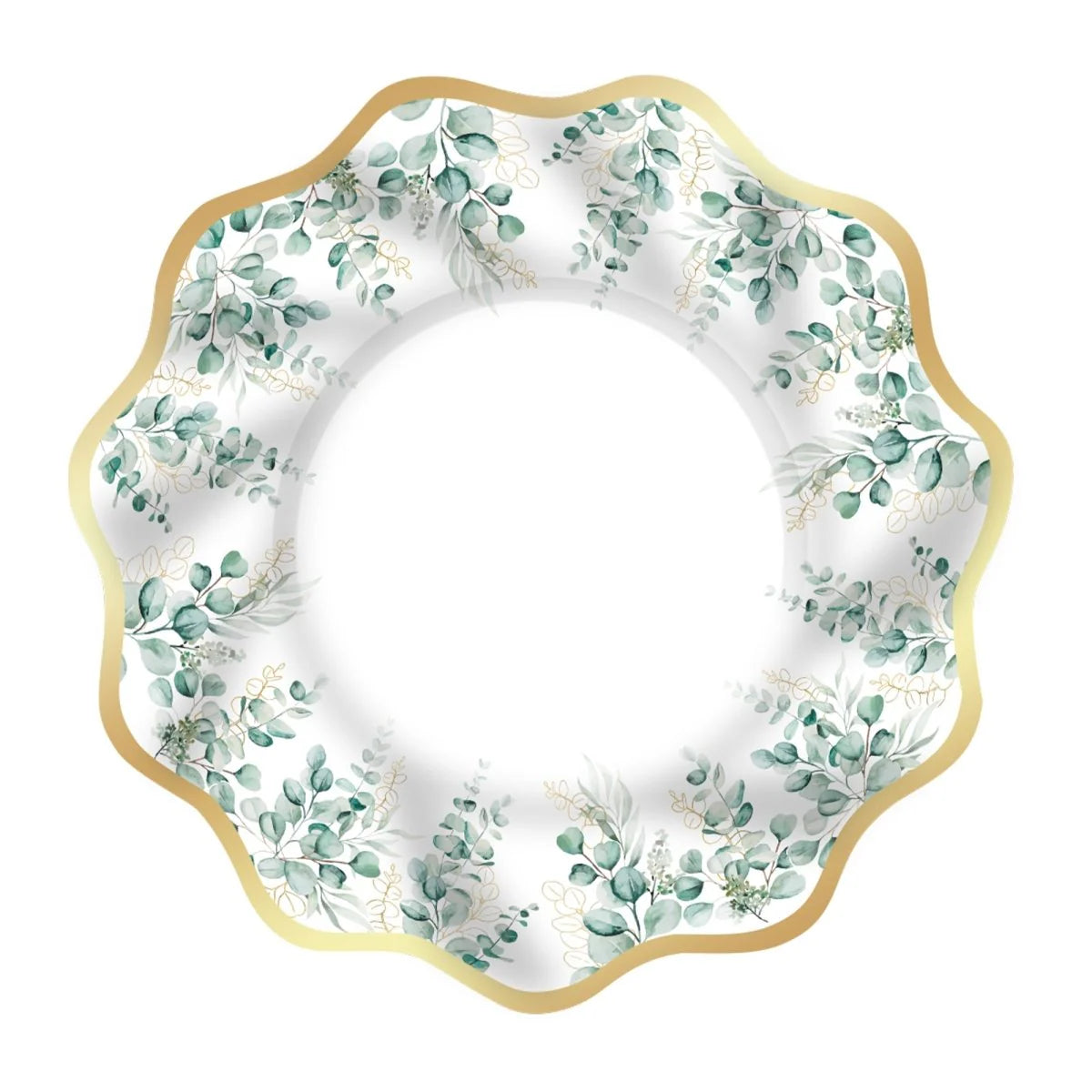 Green Foliage leaves 10 Inch Paper Plates