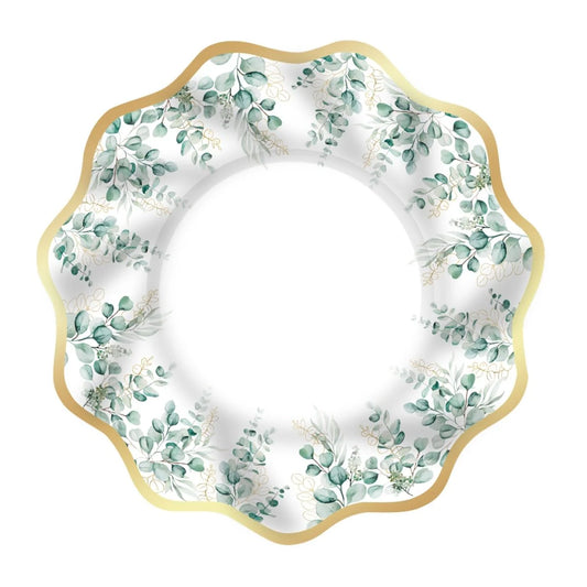 Green Foliage leaves 10 Inch Paper Plates