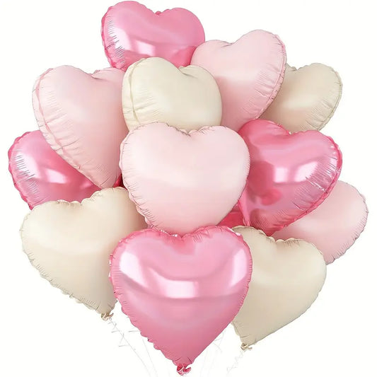 Heart Shape Helium Pink Foil Balloon - 10 Pcs