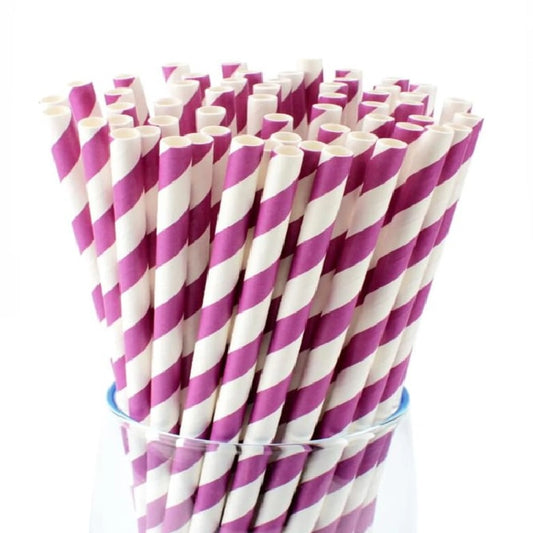 Grape Purple Striped Straw