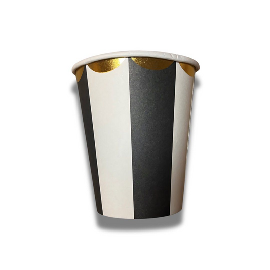 Black Swirl Paper Cups Set