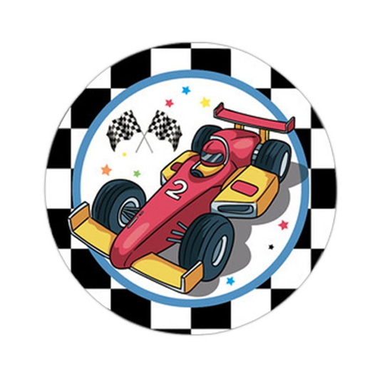 Racing Car Theme Party 9 Inch Paper Plates Set
