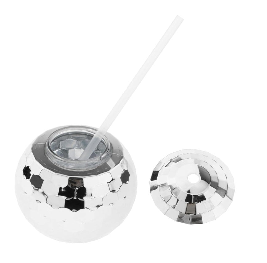 Silver Shiny Disco Ball Party Cup - 1pc