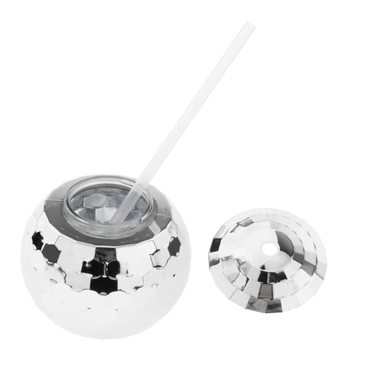 Silver Shiny Disco Ball Party Cup - 1pc