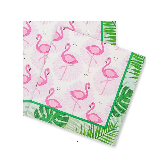 Flamingo-Themed Birthday Party Paper Napkins Set