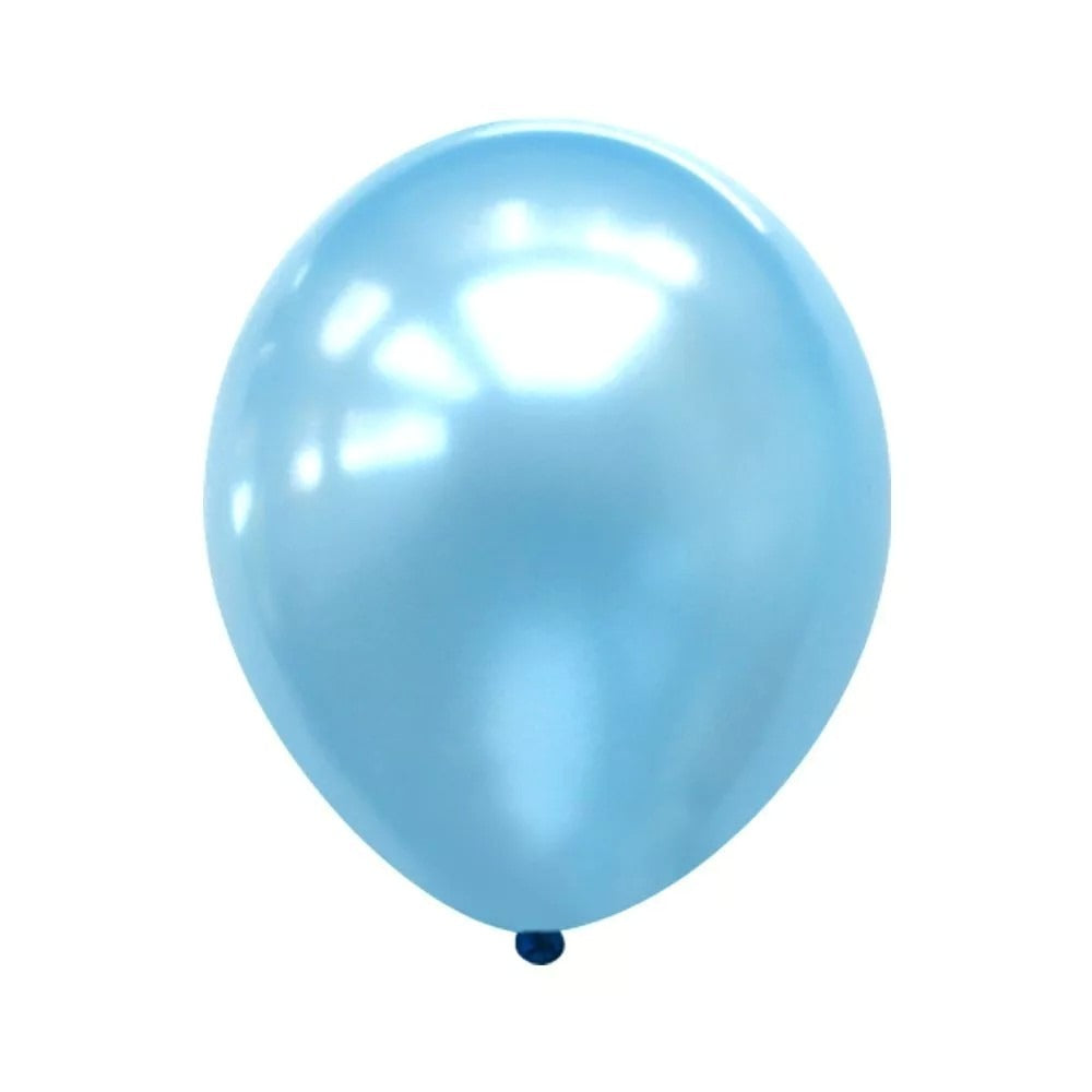 Helium 12 Inch Chrome Balloons (Light Blue)