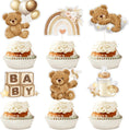 Load image into Gallery viewer, Baby Shower Bear Cupcake Toppers Brown Bear
