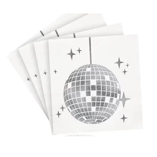 Disco Theme Napkin White