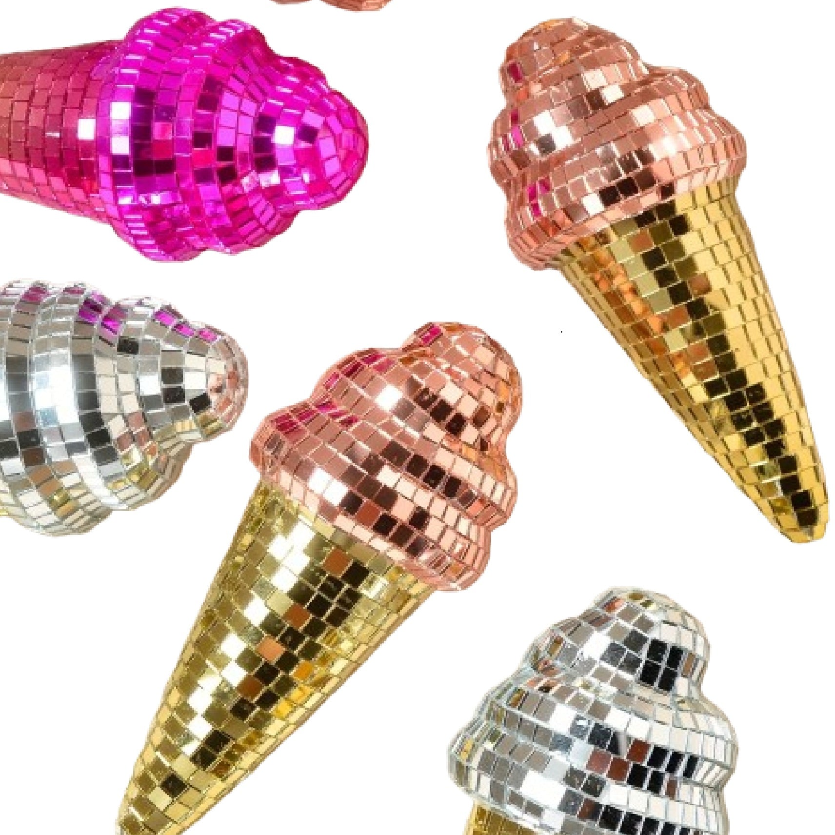 Disco Ice Cream Cone Decoration