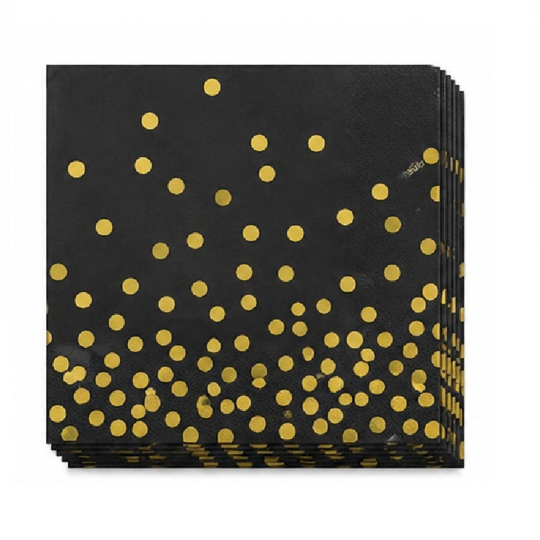 Elegant Black Theme Party Paper Napkins Set