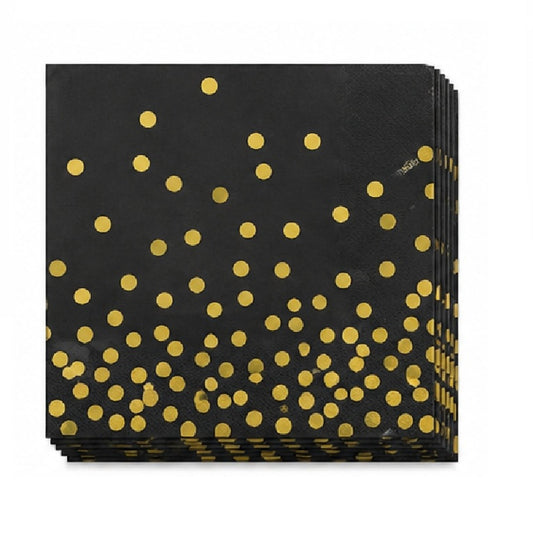 Elegant Black Theme Party Paper Napkins Set