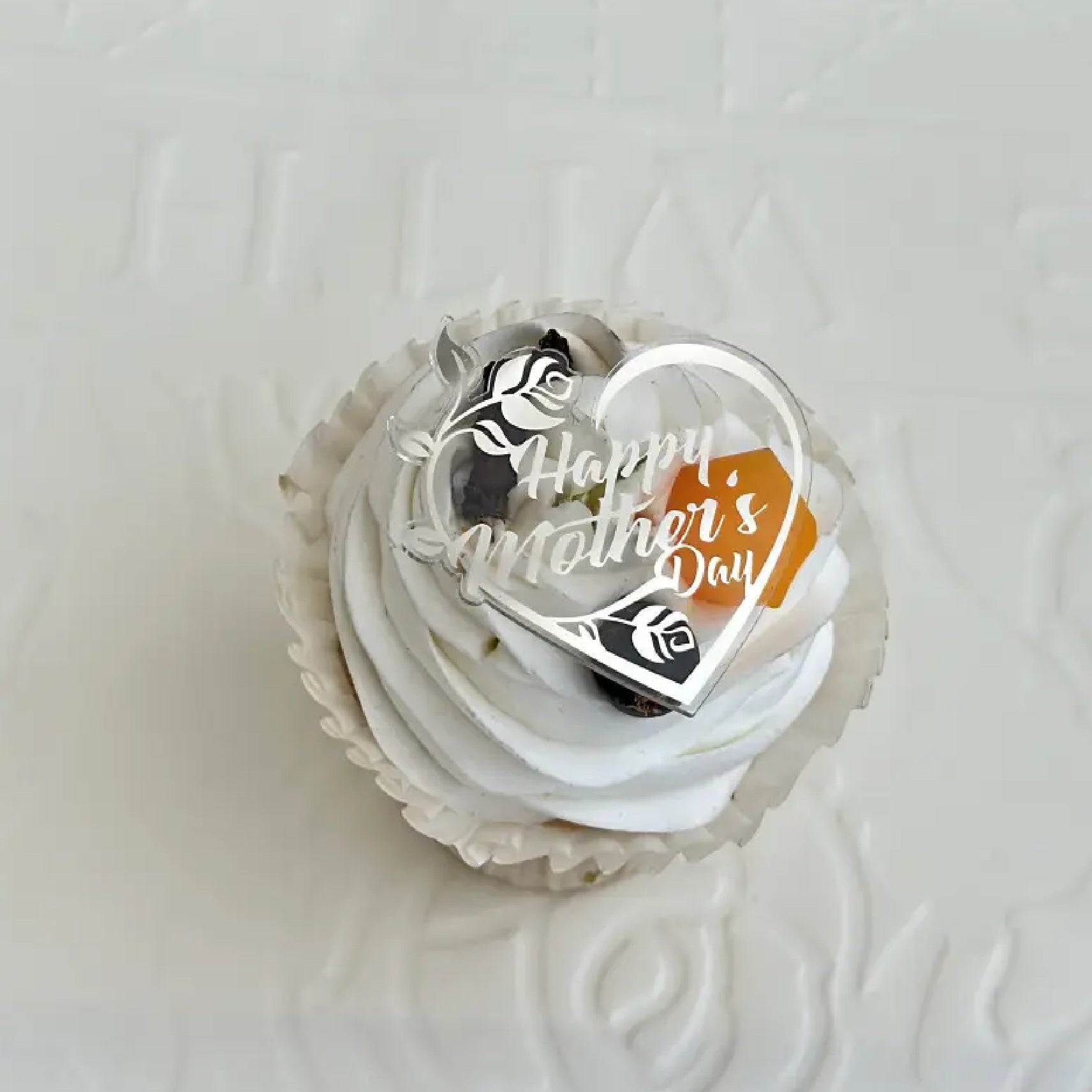 Happy Mother's Day Cup Cake Topper (White)