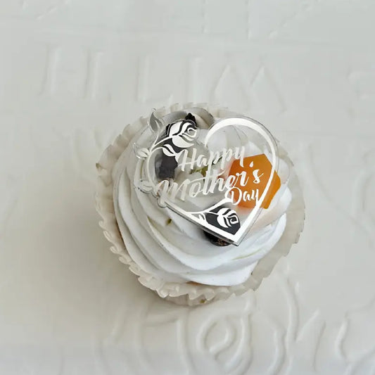 Happy Mother's Day Cup Cake Topper (White)
