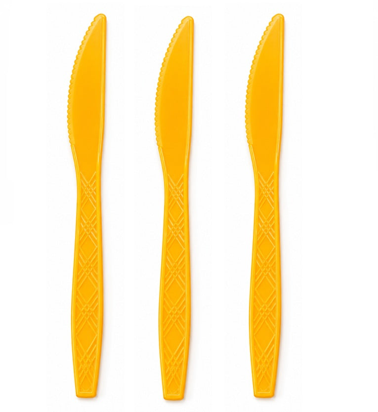 Yellow Orange Cutlery Set (Knives)