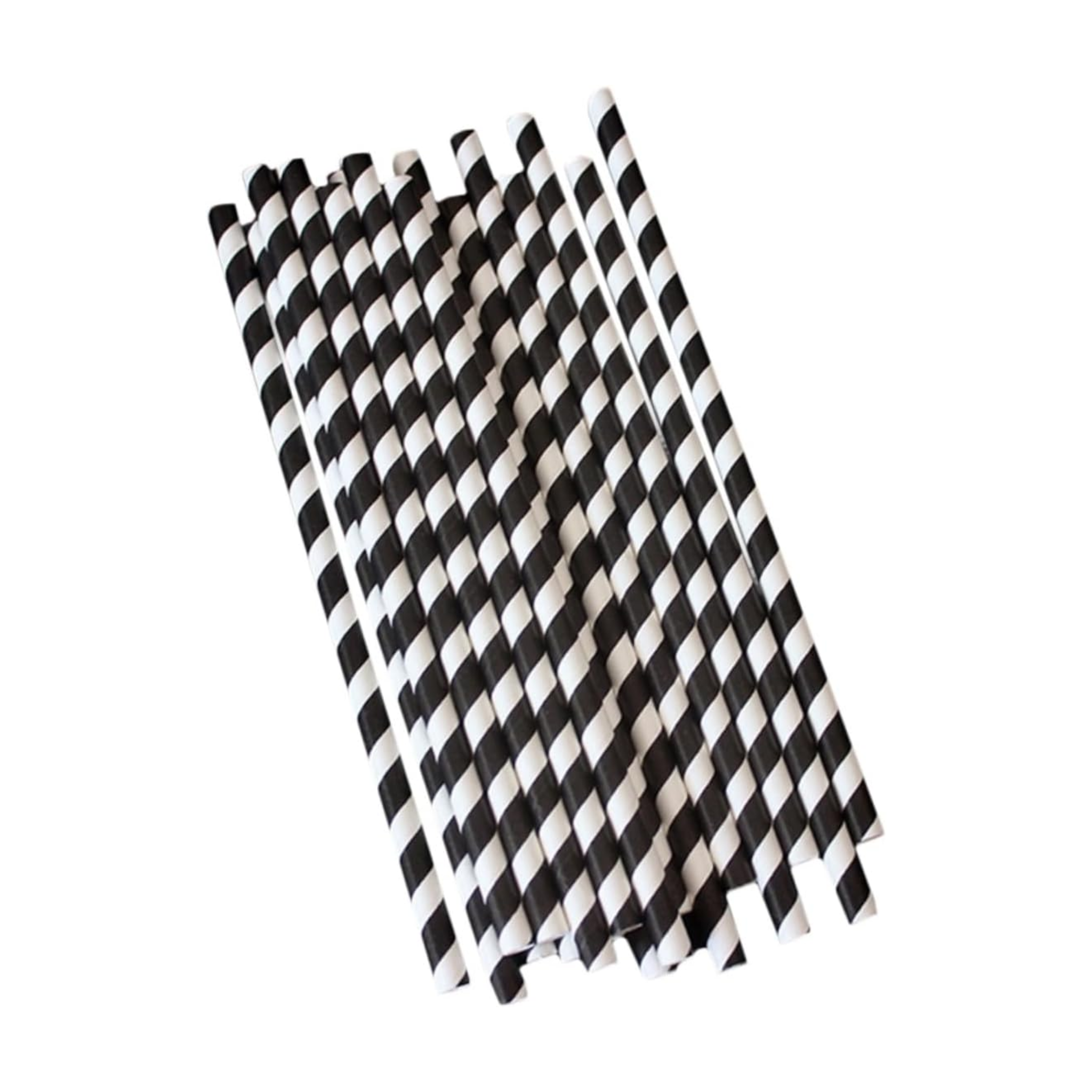 Black Swirl Paper Straws Set