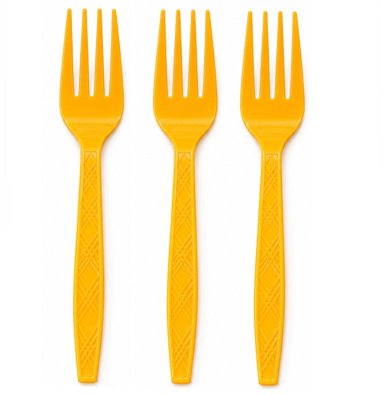 Yellow Orange Cutlery Set (Fork)