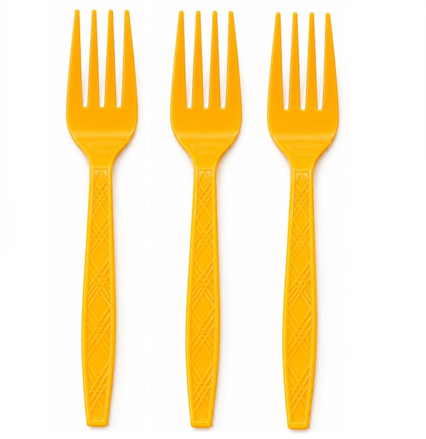 Yellow Orange Cutlery Set (Fork)