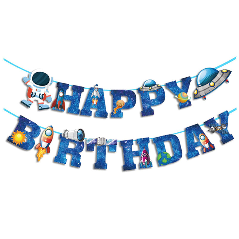 Space Theme Birthday Decoration Banner