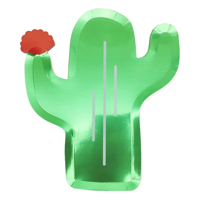 Cactus Shaped 9 Inch Paper Plates Set