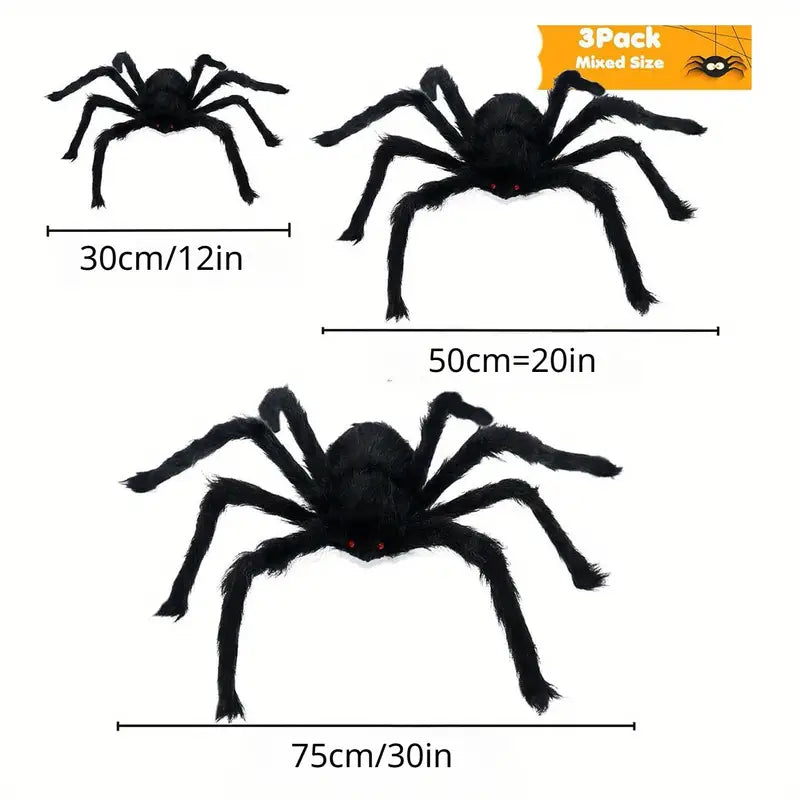 Spiders Giant Fake Scary Spider - 3 Pcs