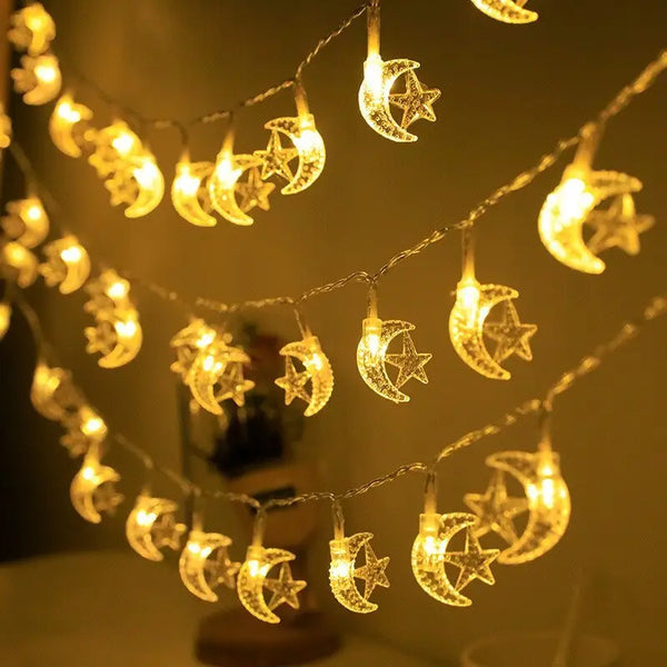 Ramadan 150.01cm 10 LED Moon Star String Lights