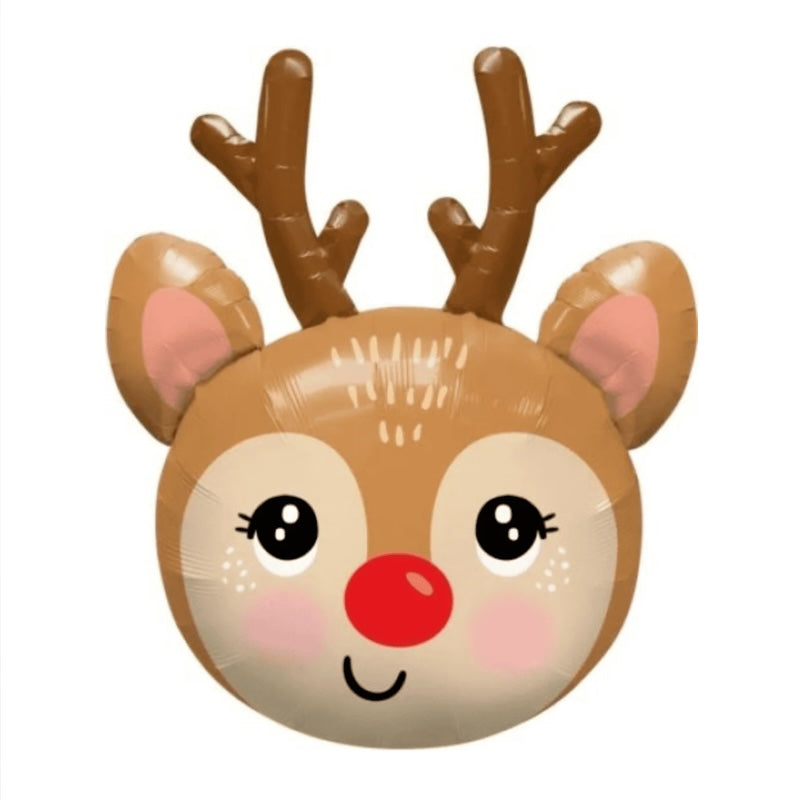 Christmas Reindeer Face Foil Balloon 55*68cm