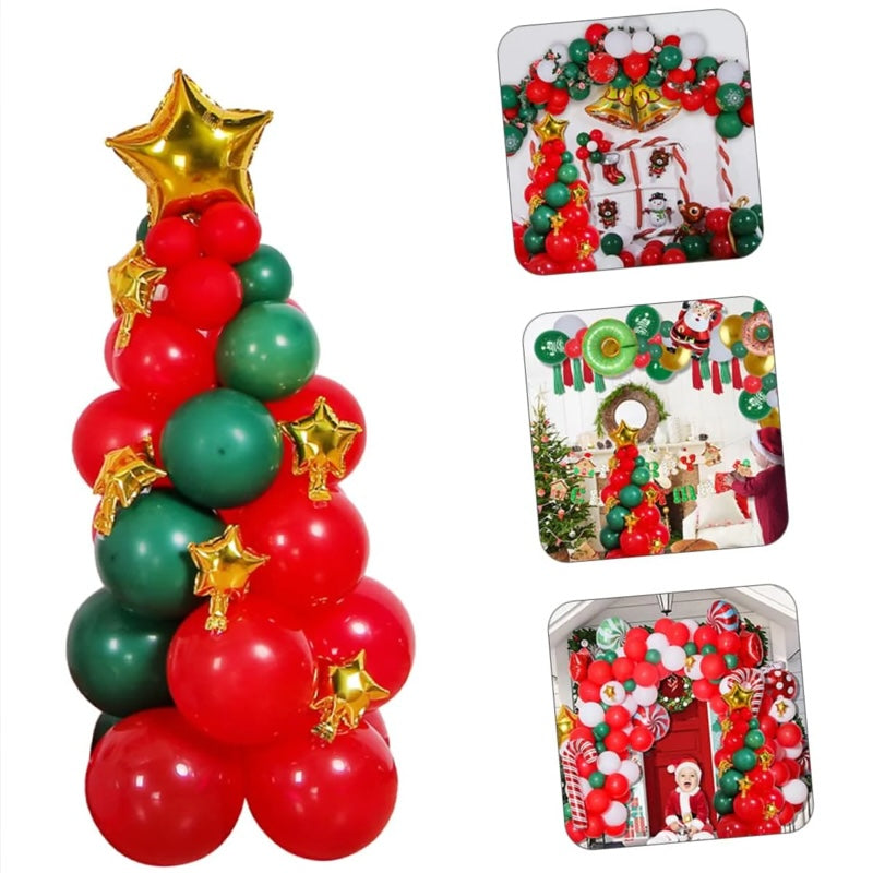 Christmas Tree Red and Green Balloon Set