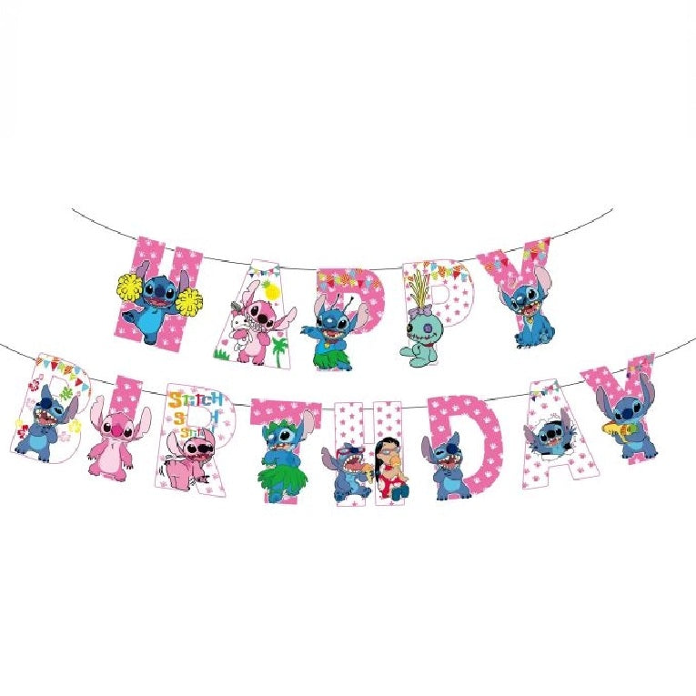 Angle & Stitch Theme Happy Birthday Bunner