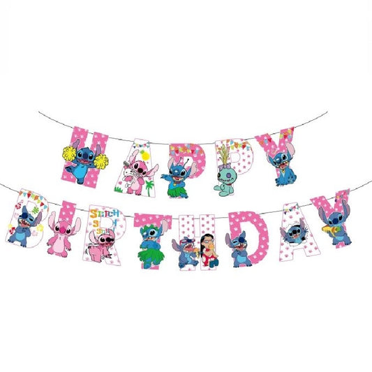 Angle & Stitch Theme Happy Birthday Bunner