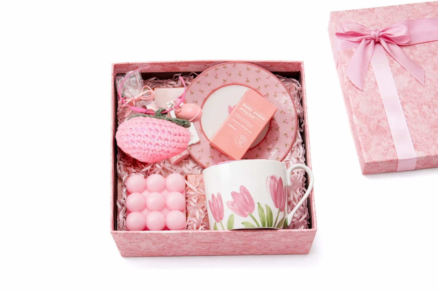 Pink Women Tulips Tea Gift Box