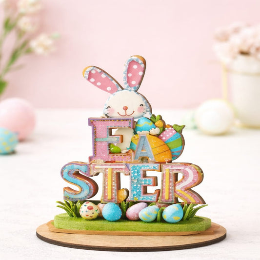 Easter Bunny Wooden Home Decor Tabletop