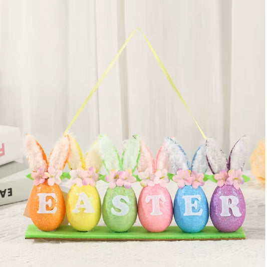 Flower Spring Bunny Ear Easter Egg Hanging
