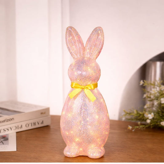 Glittering Easter Bunny Decoration (Pink)