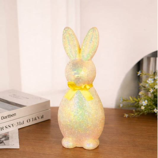 Glittering Easter Bunny Decoration (Yellow)